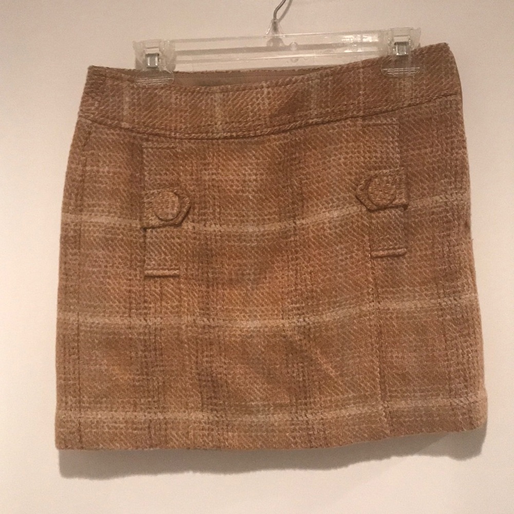 Banana Republic Mustard yellow plaid mini skirt